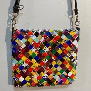 Nahui Ollin Candy Wrapper Crossbody Purse  9 x 8